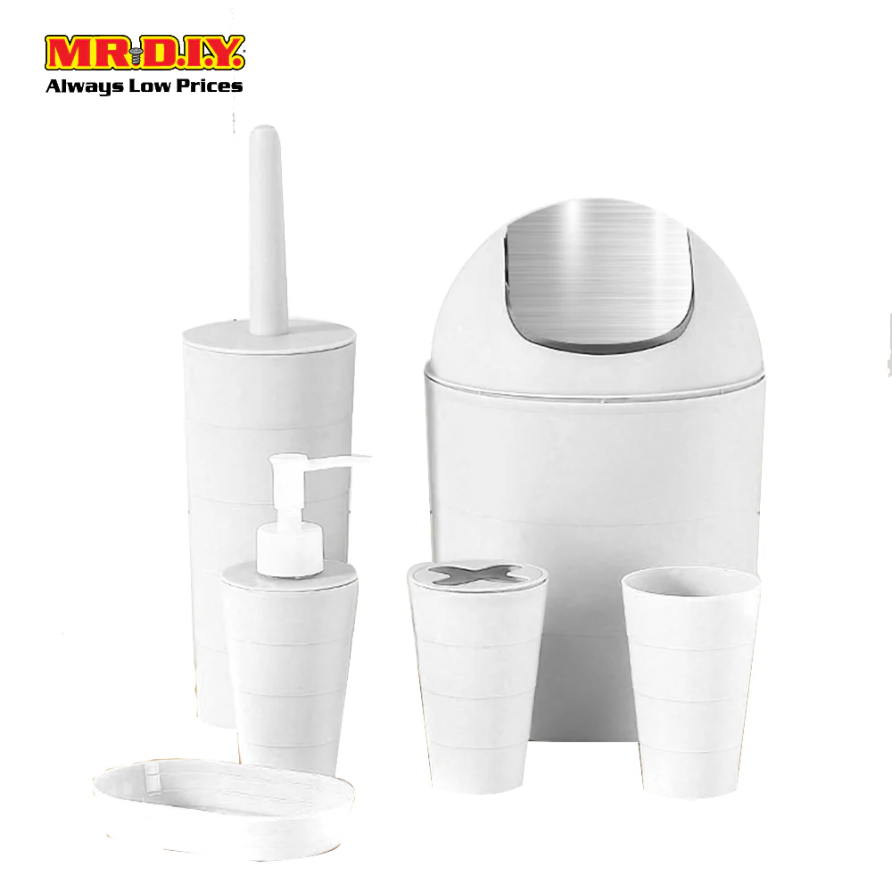 (MR.DIY) 6 in 1 Bathroom Toiletries Set White - Image 2
