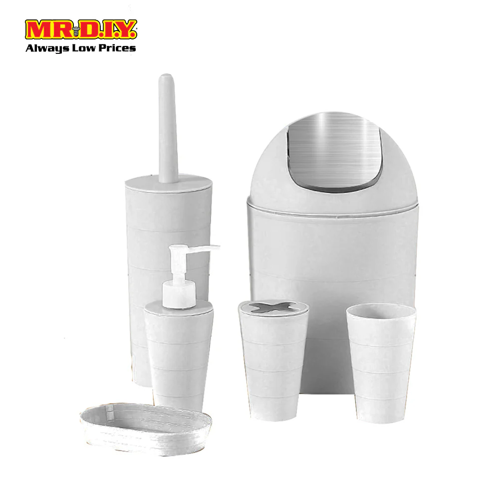 (MR.DIY) 6 in 1 Bathroom Toiletries Set White - Image 4