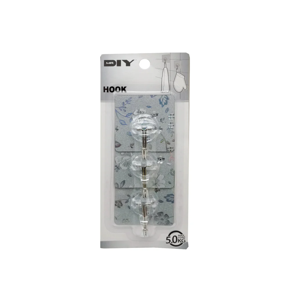 (MR.DIY) Adhesive Wall Hook With Flower Design (3 pcs) - Image 2