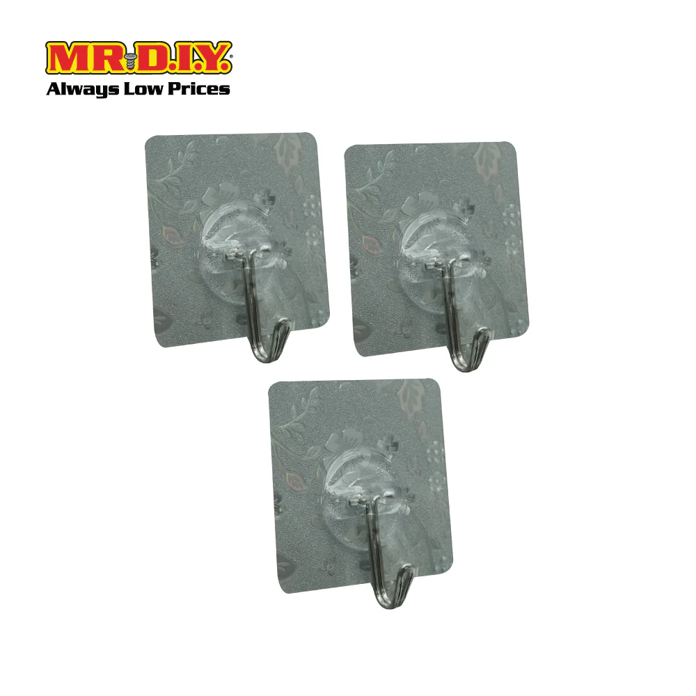 (MR.DIY) Adhesive Wall Hook With Flower Design (3 pcs) - Image 3