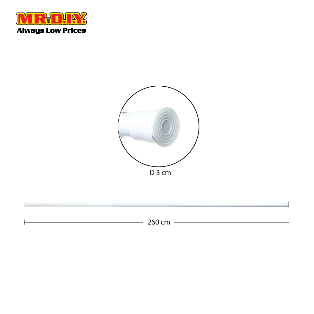 (MR.DIY) Versatile Extendable Curtain Bar (141cm-260 cm) - Image 4