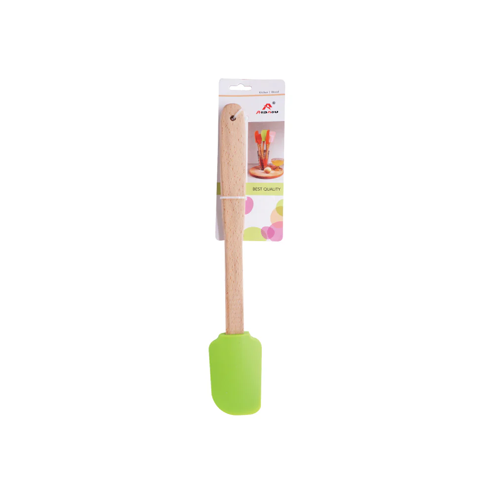 (MR.DIY) AIDAOU Wooden Handle Silicone Spatula (29cm) - Image 4