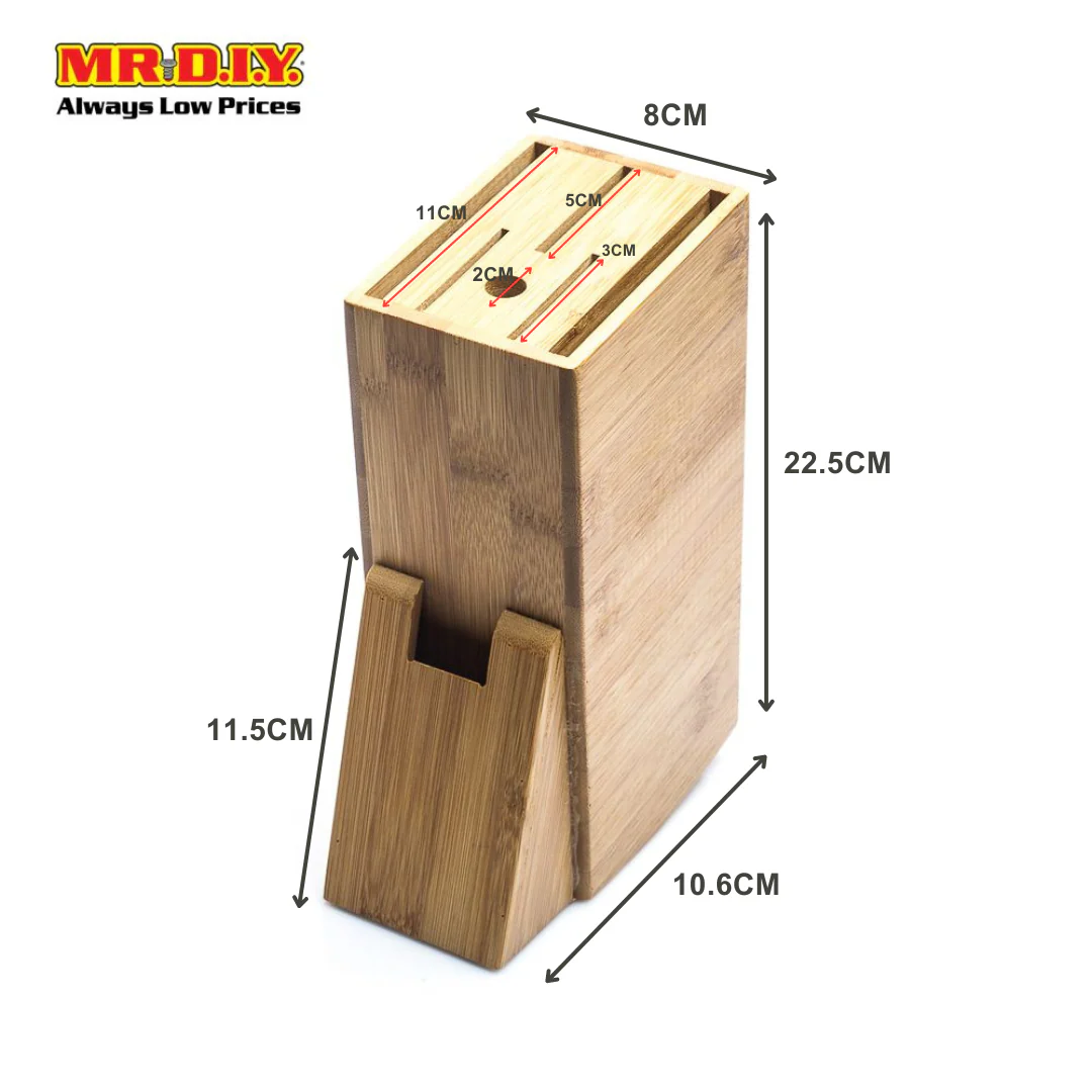 (MR.DIY) Bamboo Knife Holder Stand Storage (1pc) - Image 4