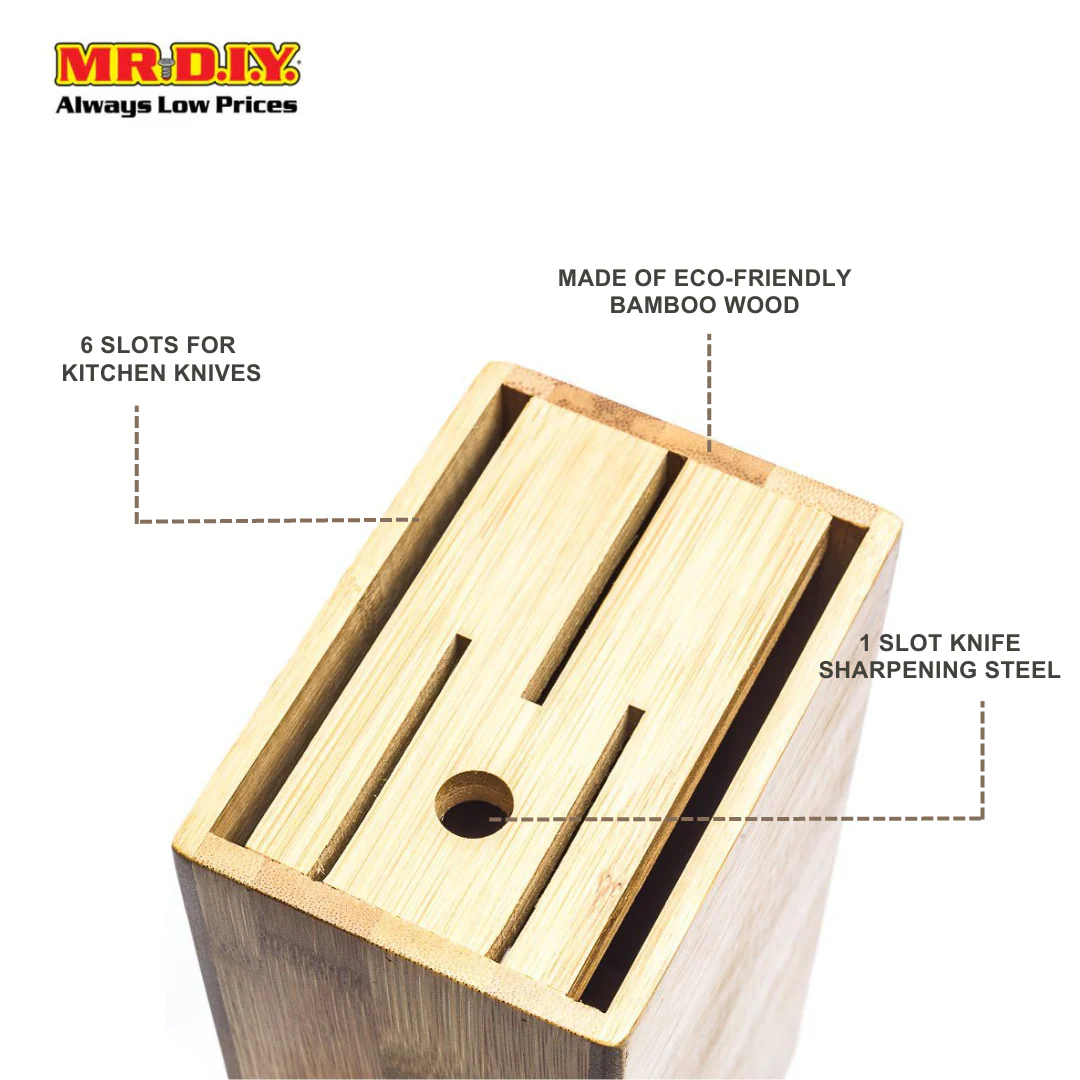 (MR.DIY) Bamboo Knife Holder Stand Storage (1pc) - Image 5