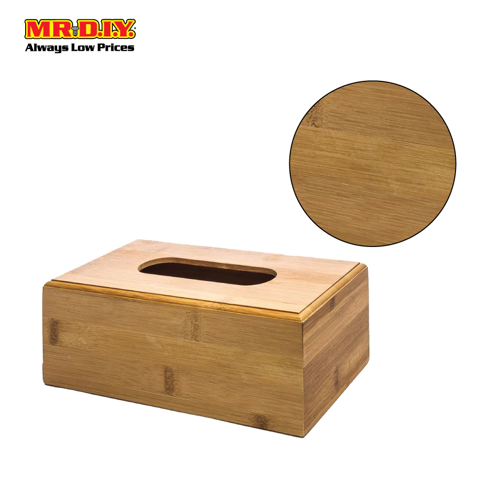 (MR.DIY) Durable Bamboo Wooden Tissue Box (25 x 12cm) - Image 5