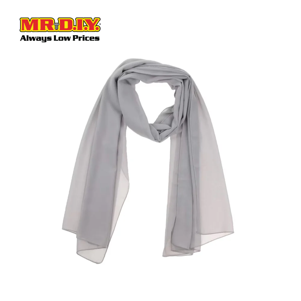 (MR. DIY) Basic Chiffon Scarf (45inch) - Grey - Color Series - Image 4