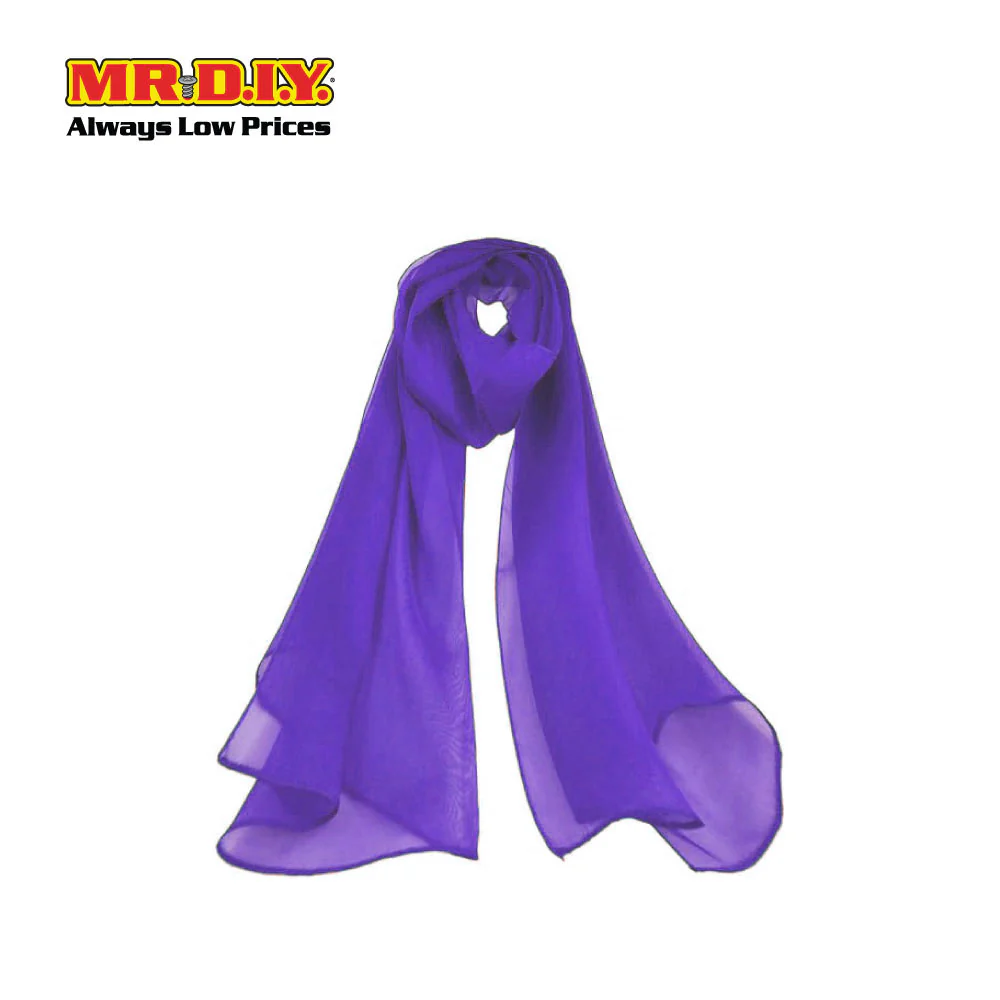 (MR. DIY) Basic Chiffon Scarf (45inch) - Purple - Color Series - Image 5