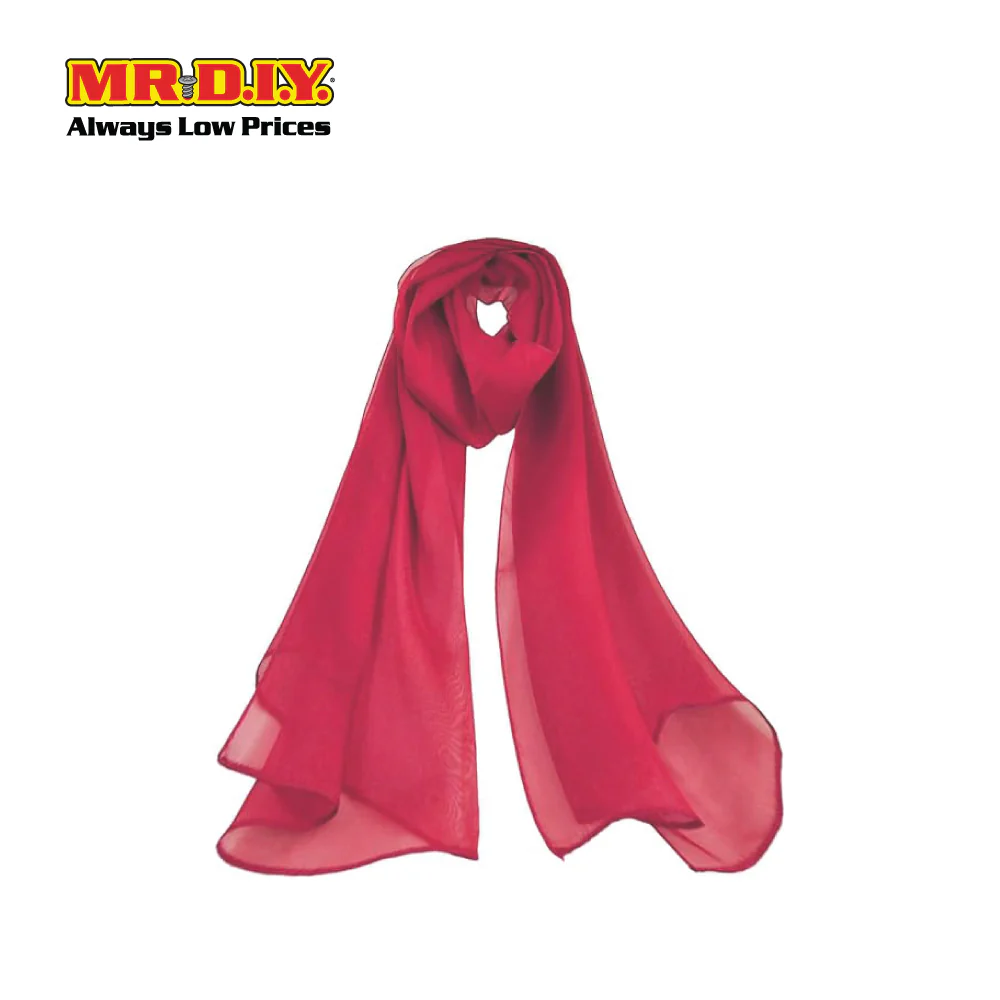 (MR. DIY) Basic Chiffon Scarf (45inch) - Red - Color Series - Image 5