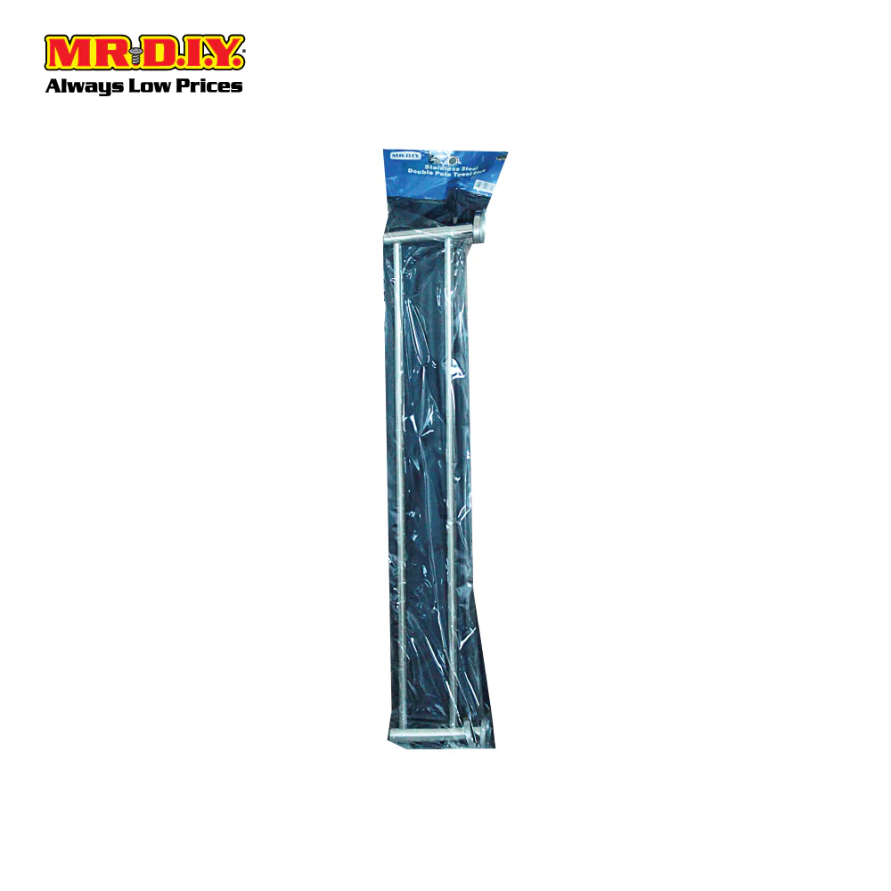 (MR.DIY) Bathroom Double Pole Stainless Steel Towel Rack (80cm) - Image 2