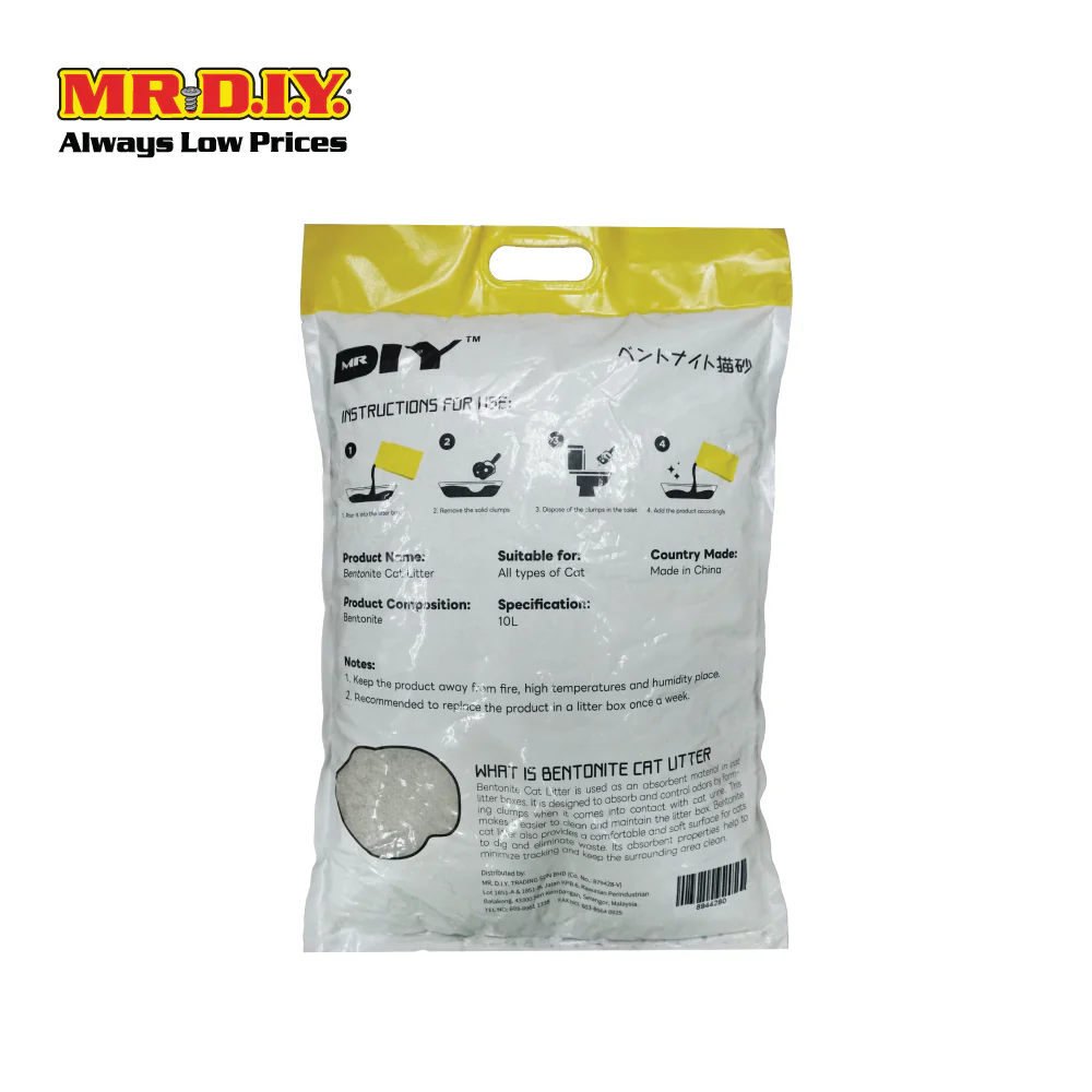 (MR.DIY) Bentonite Anti-Bacterial Ordor-Control Absorbent Super Clumping Cat Litter - Lemon (8L) - Image 2