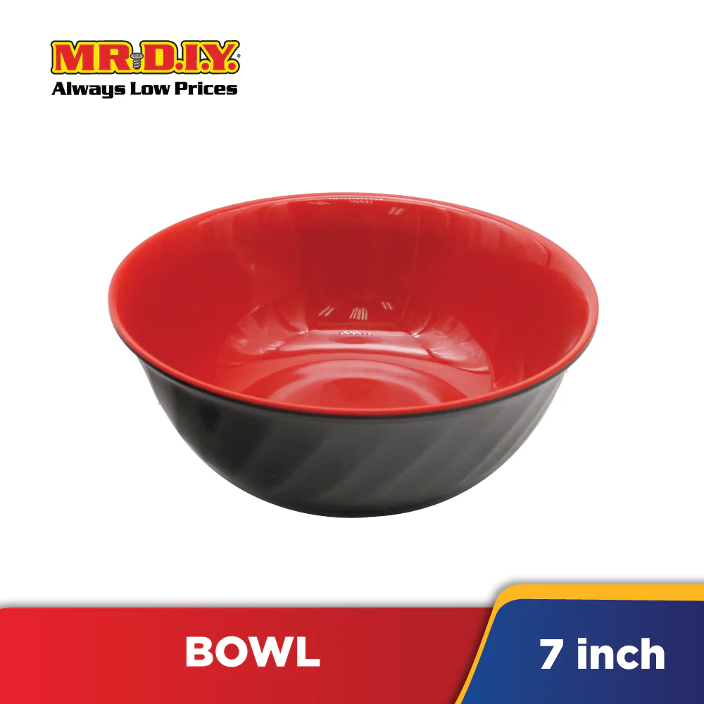 (MR.DIY) Black Red Bowl (7 inch) - Image 2