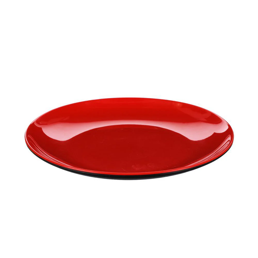 (MR.DIY) Black Red Melamine Dinner Plate 10" - Image 2