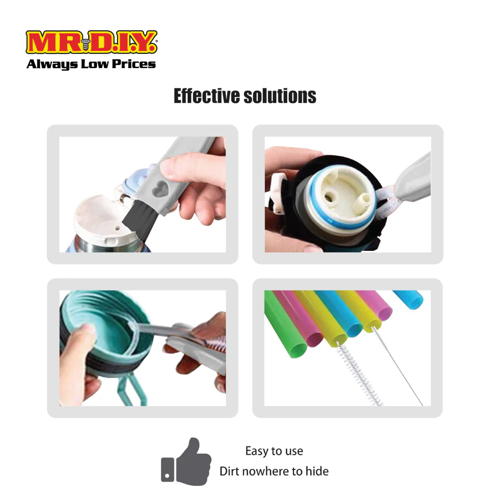 (MR.DIY) Bottle Cap Cleaning 3 In 1 Small Portable Brush (13.5 x 2.3cm) - Image 2