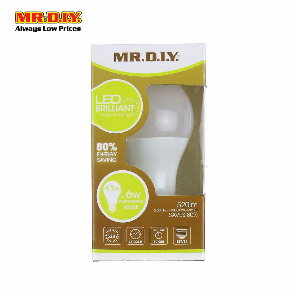 (MR.DIY) Brilliant LED Bulb Warm White 6W - Image 2