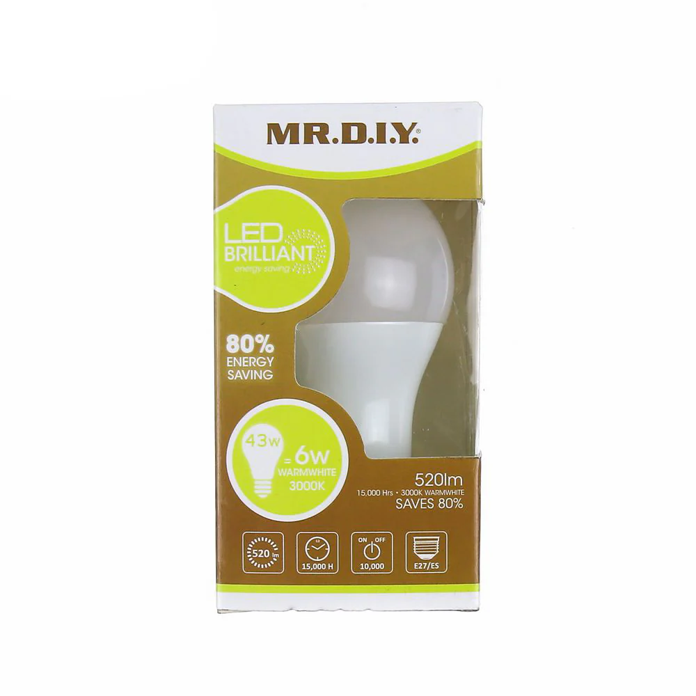 (MR.DIY) Brilliant LED Bulb Warm White 6W - Image 4