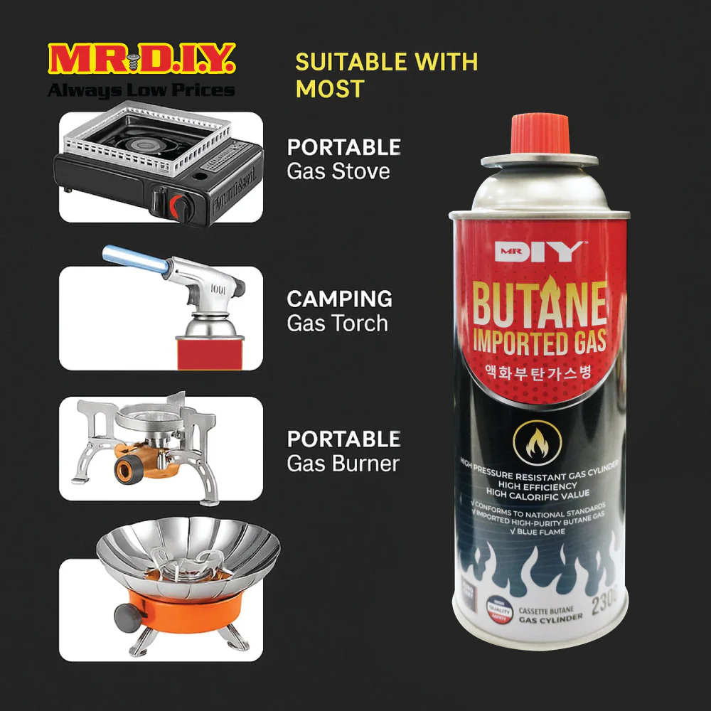 (MR.DIY) Butane Imported Gas Cartridge (230g) - Image 6