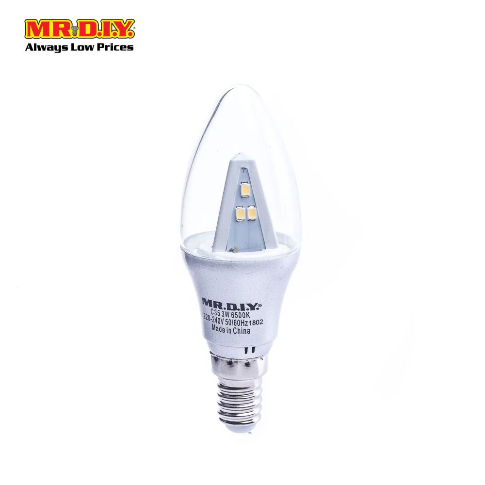 (MR.DIY) Candle Shape LED Bulb Daylight 3W C35 - Image 2