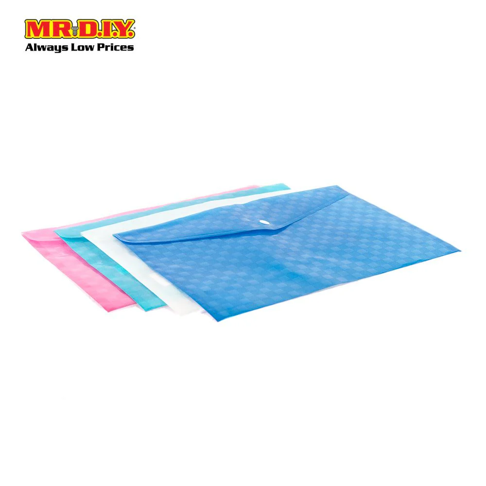 (MR.DIY) Checkered Snap Button Document Folder  (1pc) - Image 2