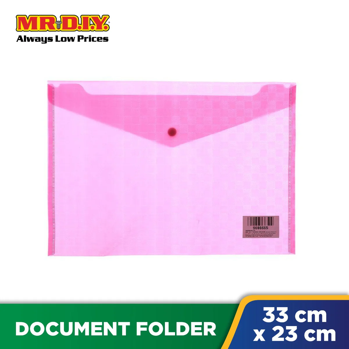 (MR.DIY) Checkered Snap Button Document Folder  (1pc) - Image 5