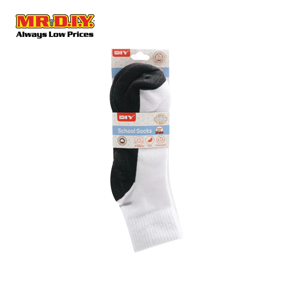 (MR.DIY) Classic School Socks 3 Pairs - Image 3