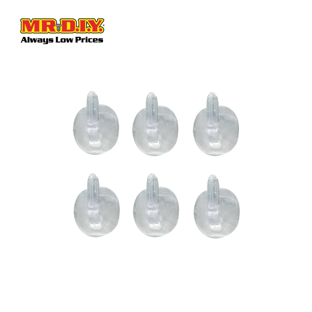 (MR.DIY) Clear Adhesive Wall Hook (6 pcs) - Image 3