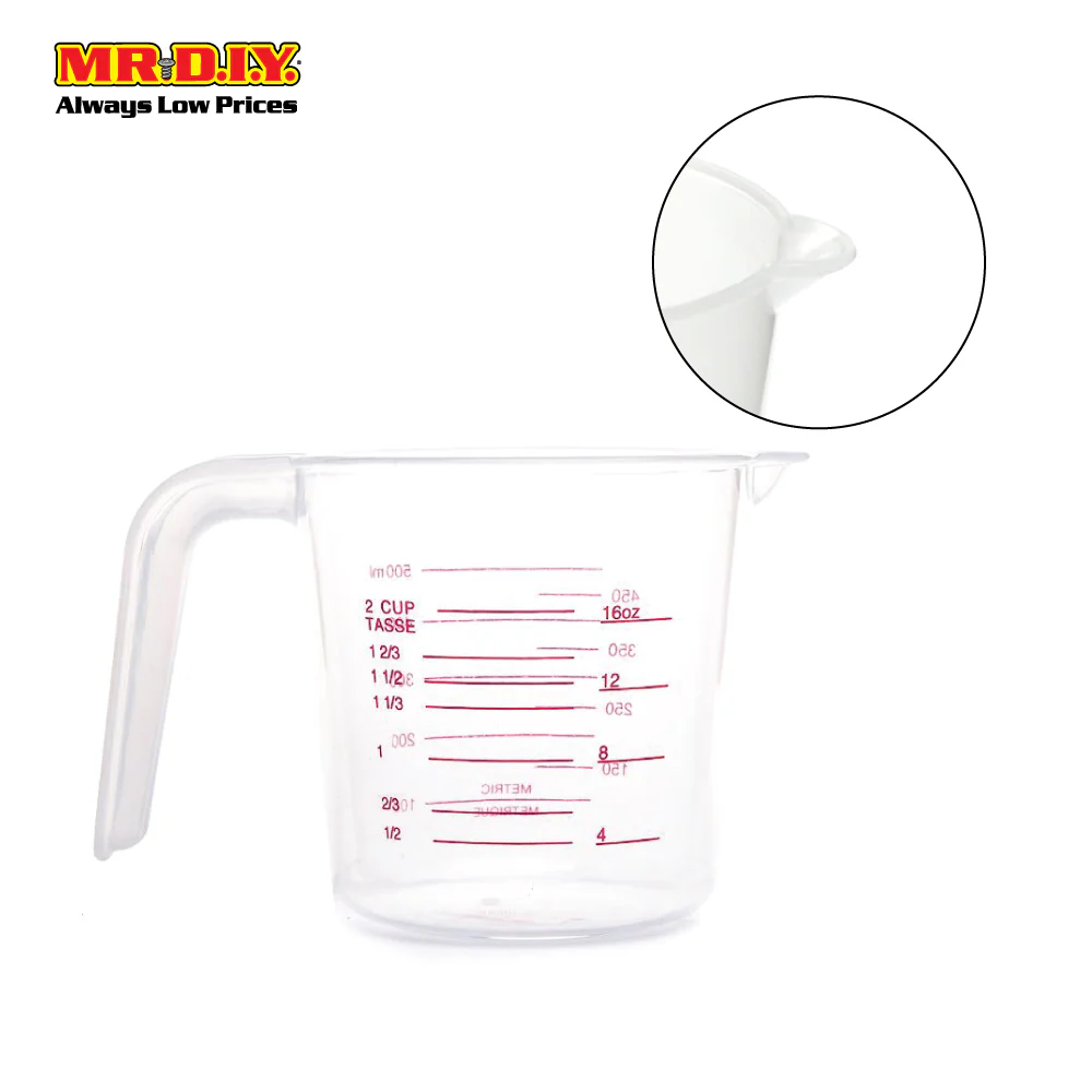 (MR.DIY) Clear Plastic Measuring Cup (500ml) - Image 4