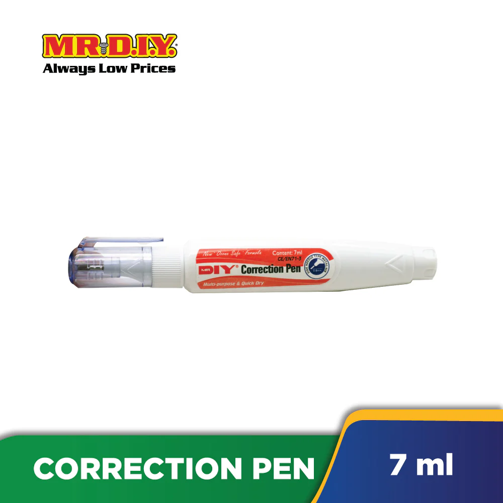 (MR.DIY) Multi-Purpose Quick Dry Liquid Paper Correction Pen (7ml) - Image 2