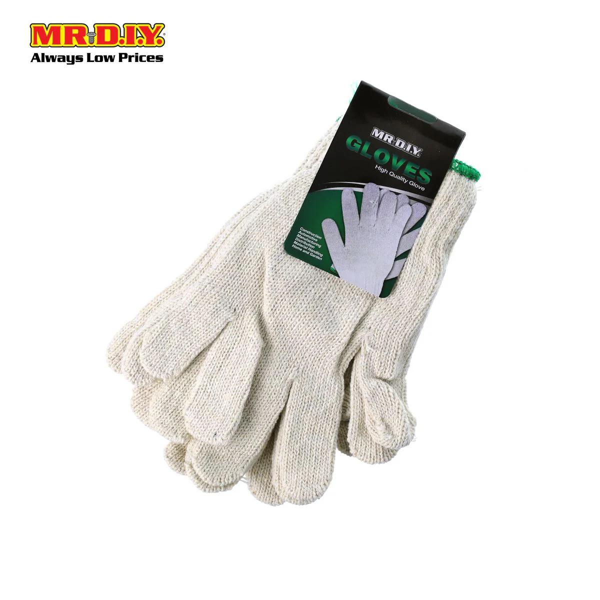 (MR.DIY) Cotton Gloves 800G (2 Pairs) - Image 2
