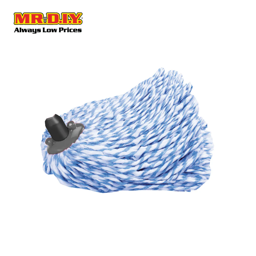 (MR.DIY) Cotton Replacement Floor Round Mop Head (Blue) - Image 3