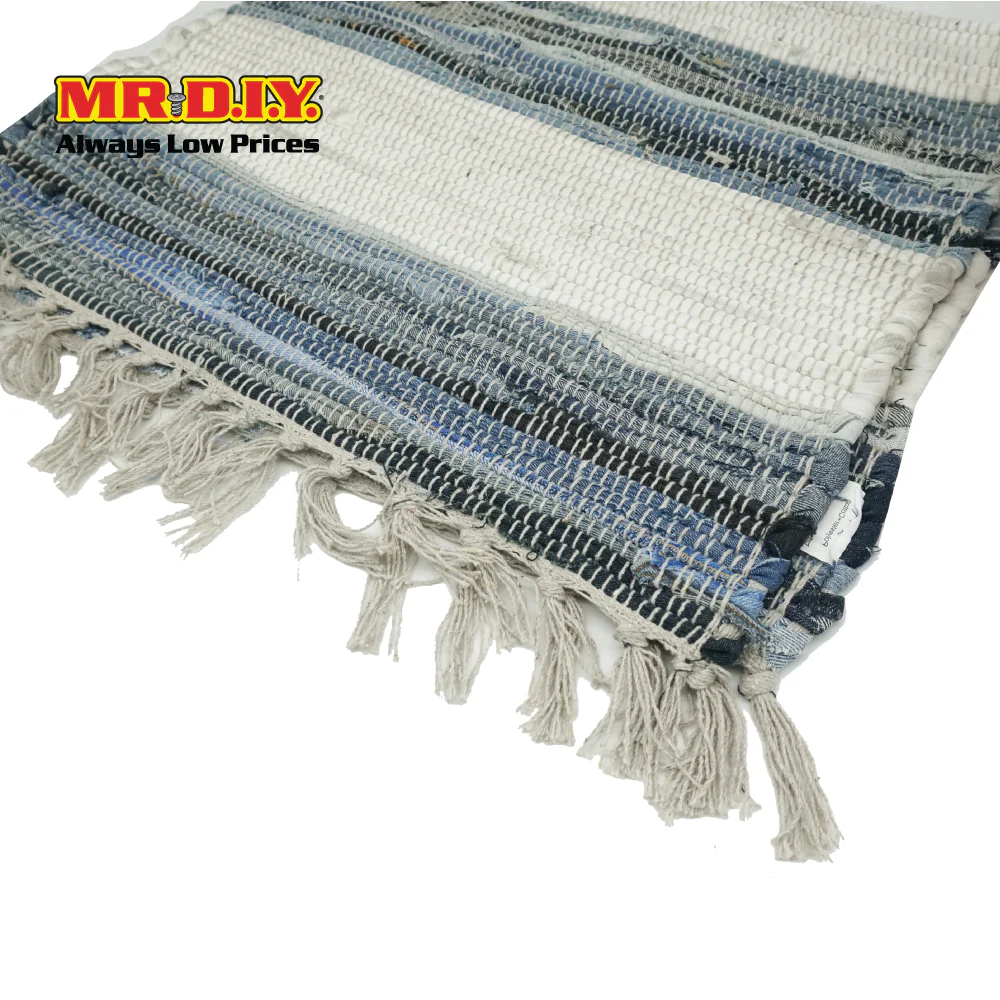 (MR.DIY) Denim-Style Indoor Outdoor Multicolor Chindi Rug (50cm x 80cm) - Image 2