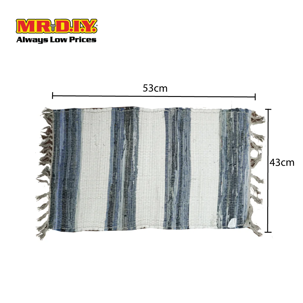 (MR.DIY) Denim-Style Indoor Outdoor Multicolor Chindi Rug (50cm x 80cm) - Image 4