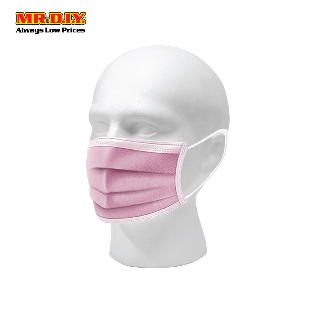 (MR.DIY) Disposable 3-Layer Filter Color Face Mask (50pcs) -Pink