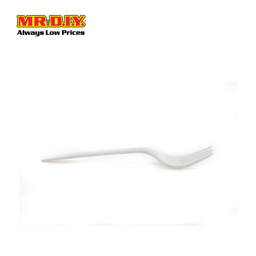(MR.DIY) Disposable White Plastic Fork Garpu Putih Plastik (50pcs) (6inch) - Image 3