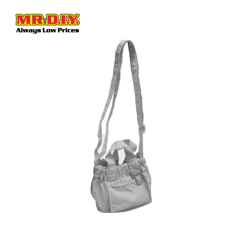 (MR.DIY) Dumpling Bag with adjustable strap (L15cm x W12cm x H9cm) - Grey - Color Series - Image 2