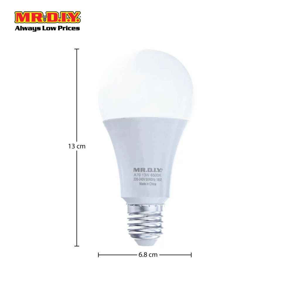 (MR.DIY) E27 Daylight Round Shape LED Bulb 13W - Image 4