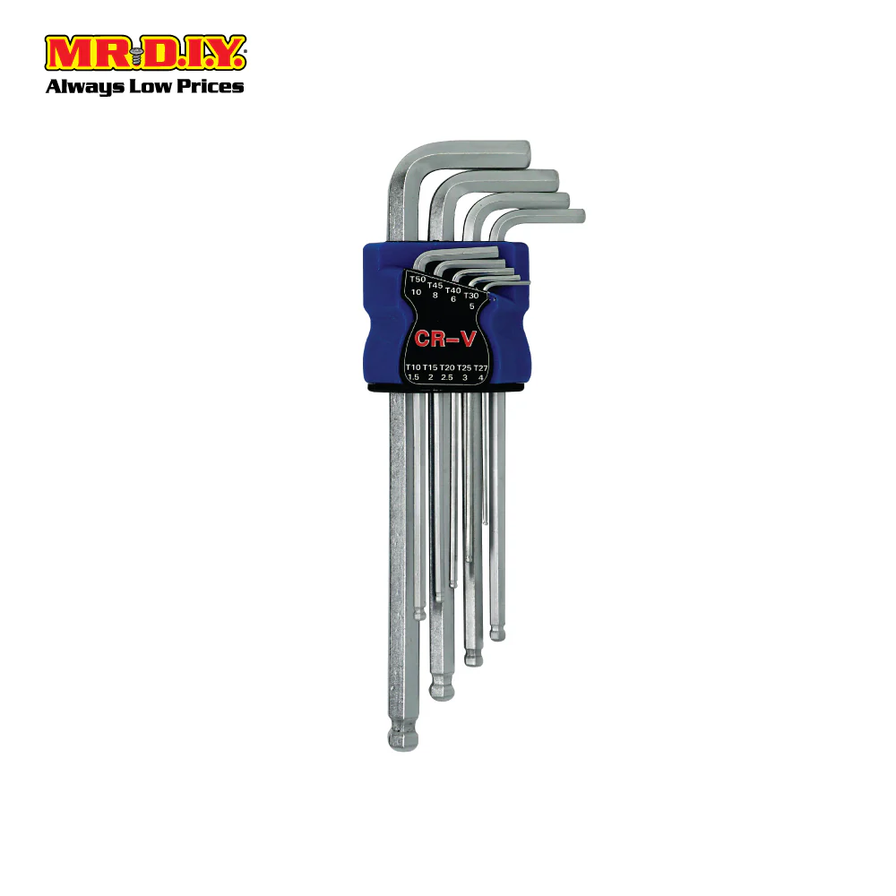 (MR.DIY)  Extralong Ball Point Hex Key Set CR-V (9pcs) - Image 3