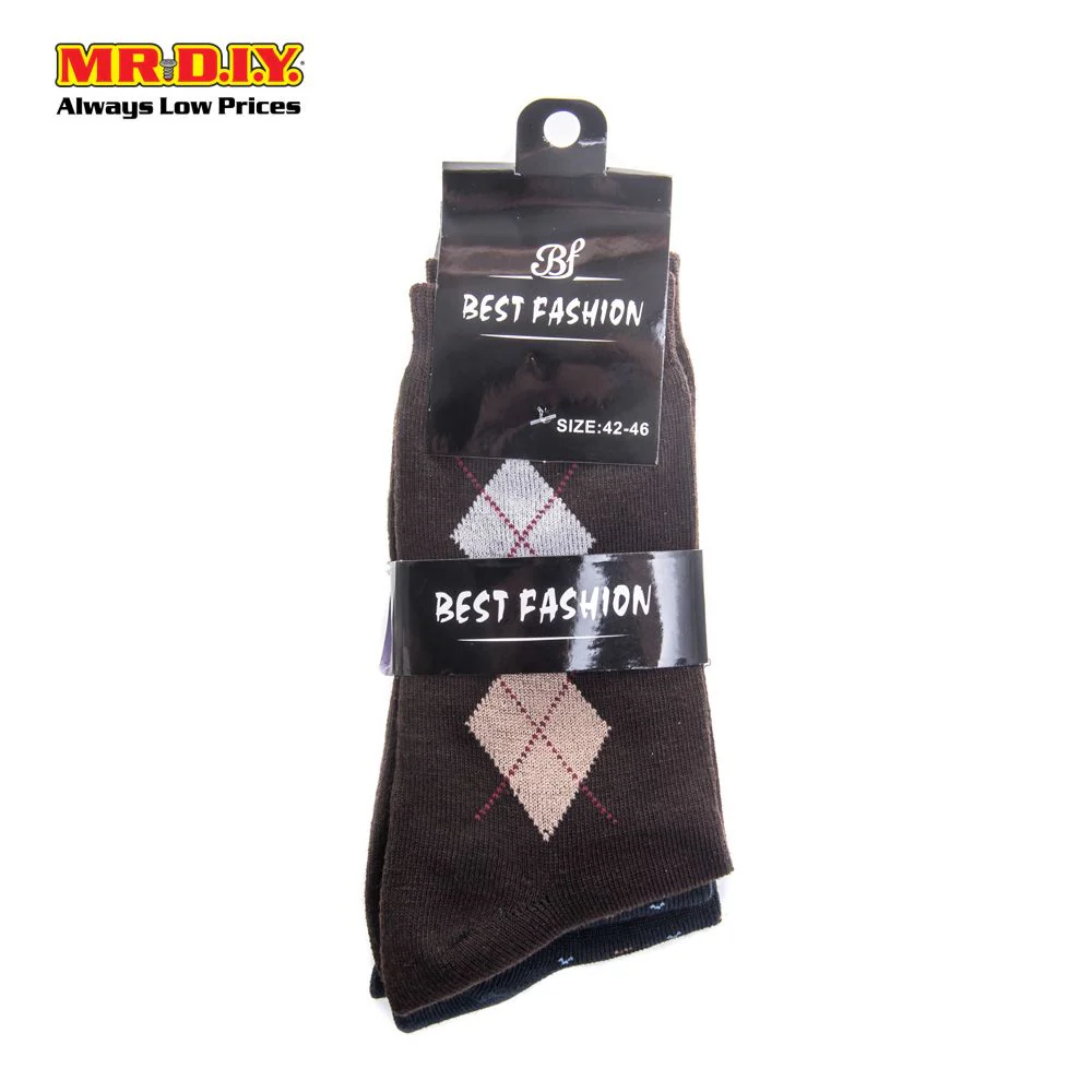 (MR.DIY) Fashion Long Men's Sock (3 pairs) - Image 2