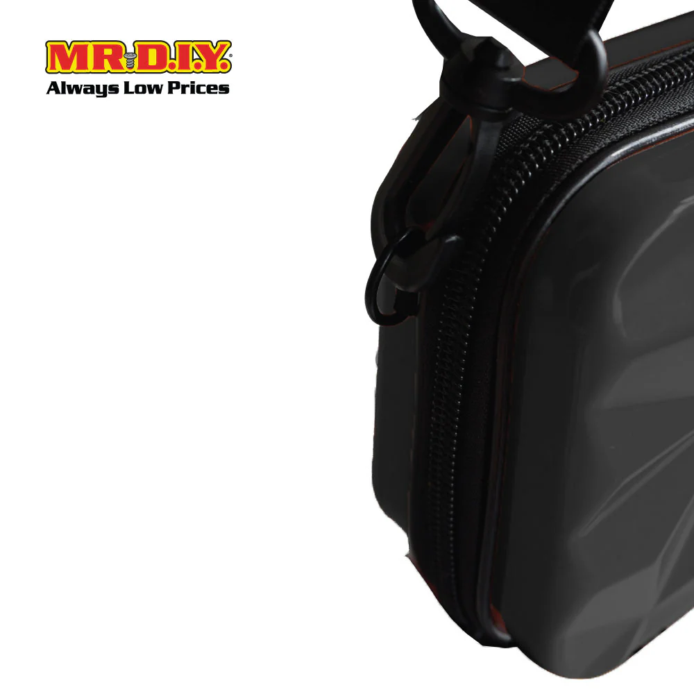 (MR.DIY) Geometric Hardcase Shoulder Bag with Strap - BLACK - Color Series - Image 2