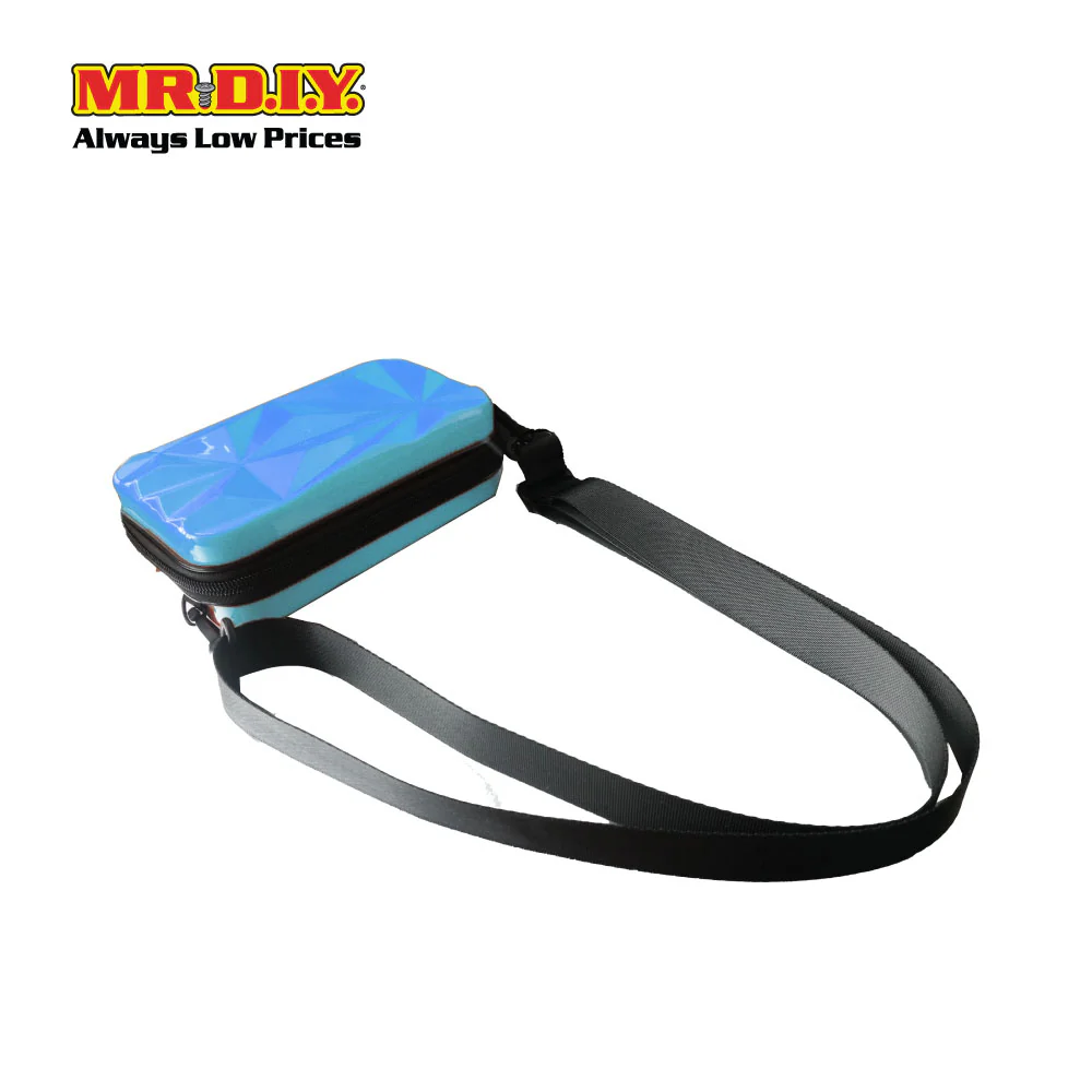 (MR.DIY) Geometric Hardcase Shoulder Bag with Strap - LIGHT BLUE - Color Series - Image 3