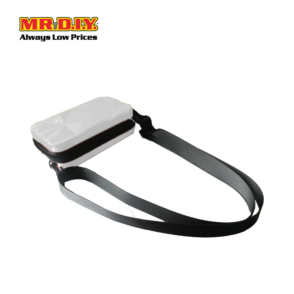 (MR.DIY) Geometric Hardcase Shoulder Bag with Strap - OFF WHITE - Color Series - Image 3