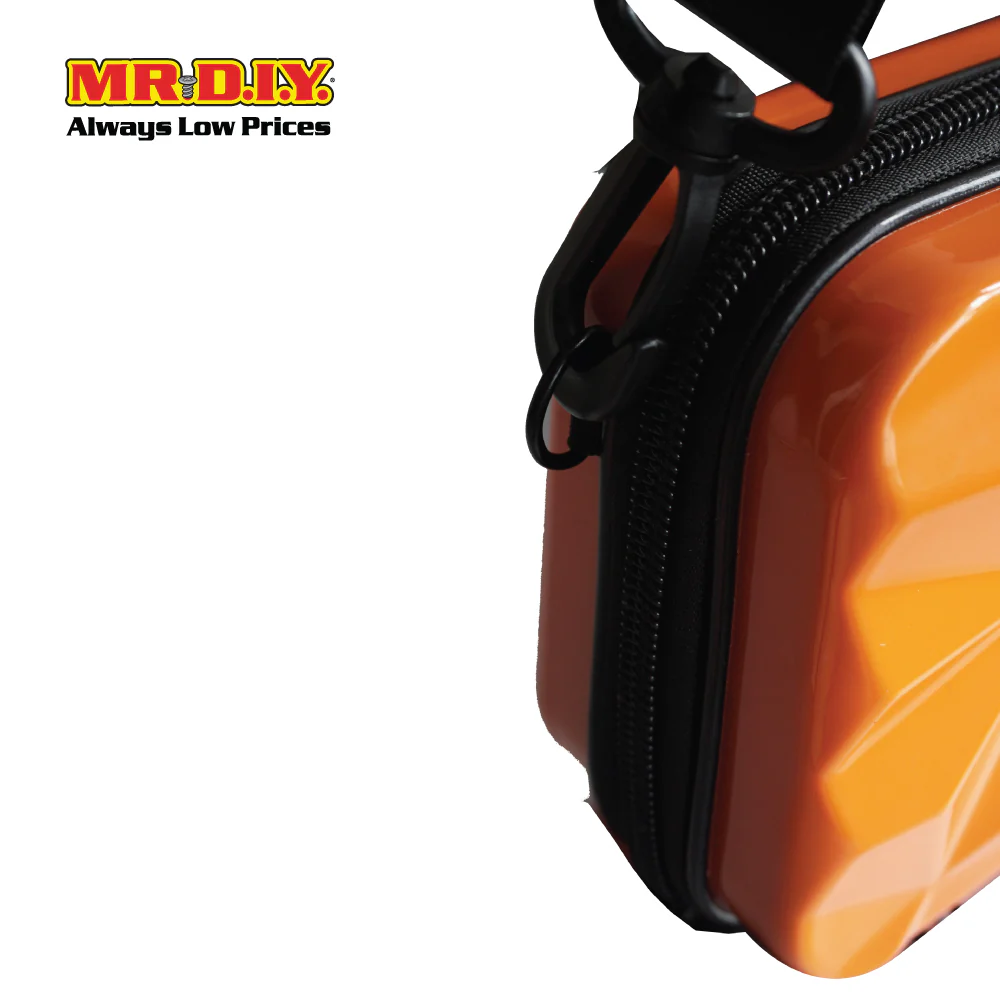 (MR.DIY) Geometric Hardcase Shoulder Bag with Strap - ORANGE - Color Series - Image 3