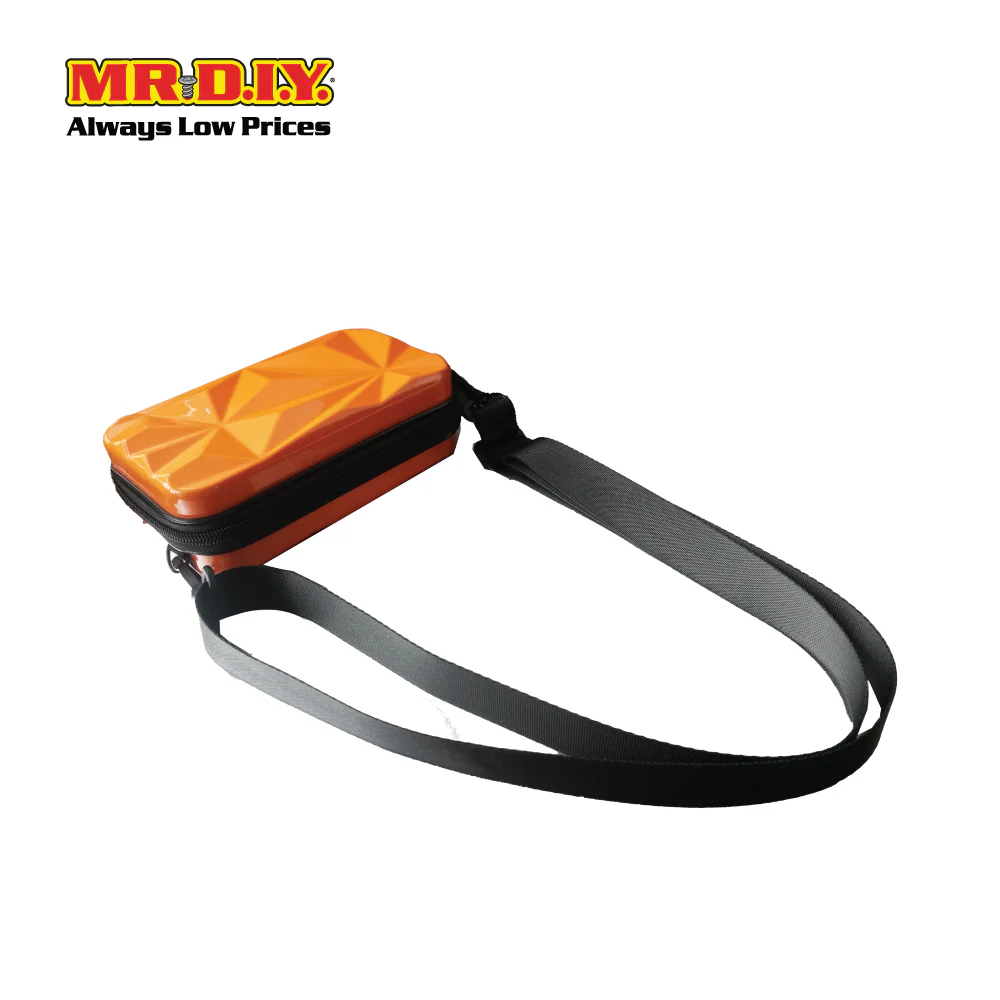 (MR.DIY) Geometric Hardcase Shoulder Bag with Strap - ORANGE - Color Series - Image 5