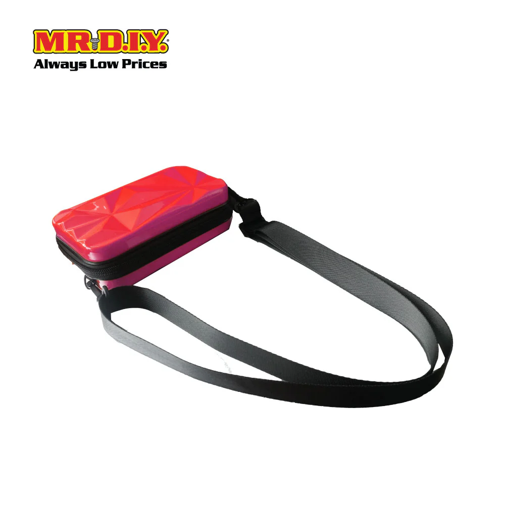 (MR.DIY) Geometric Hardcase Shoulder Bag with Strap - RED - Color Series - Image 5