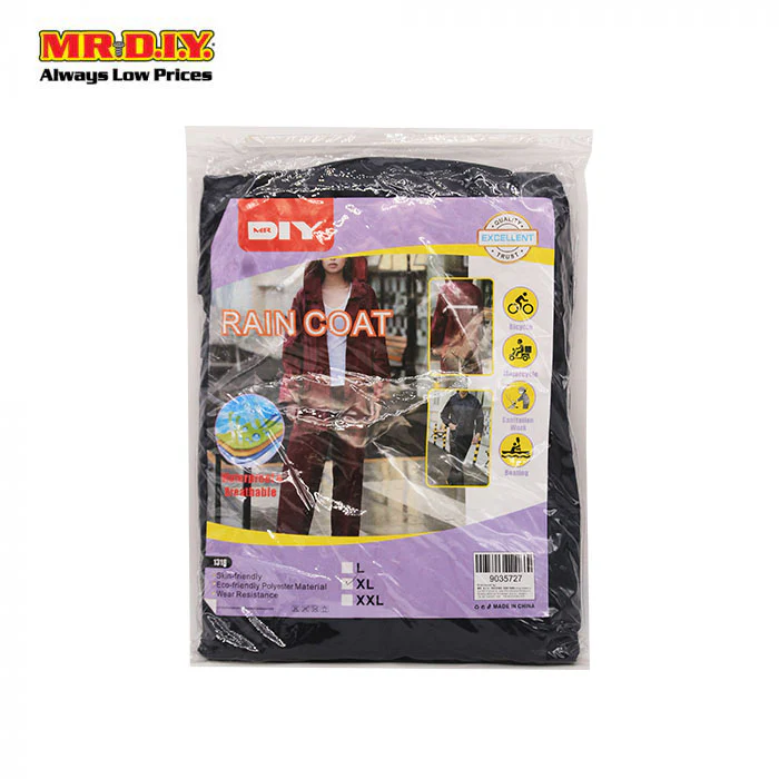 (MR.DIY) High Quality Rain Coat Black - Image 2