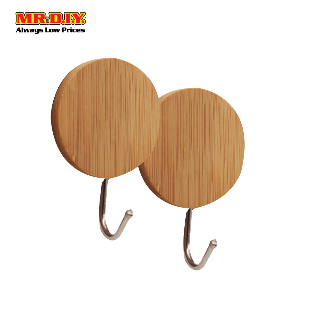 (MR.DIY) Adhesive Round Wooden Hook (1pc) - Image 3