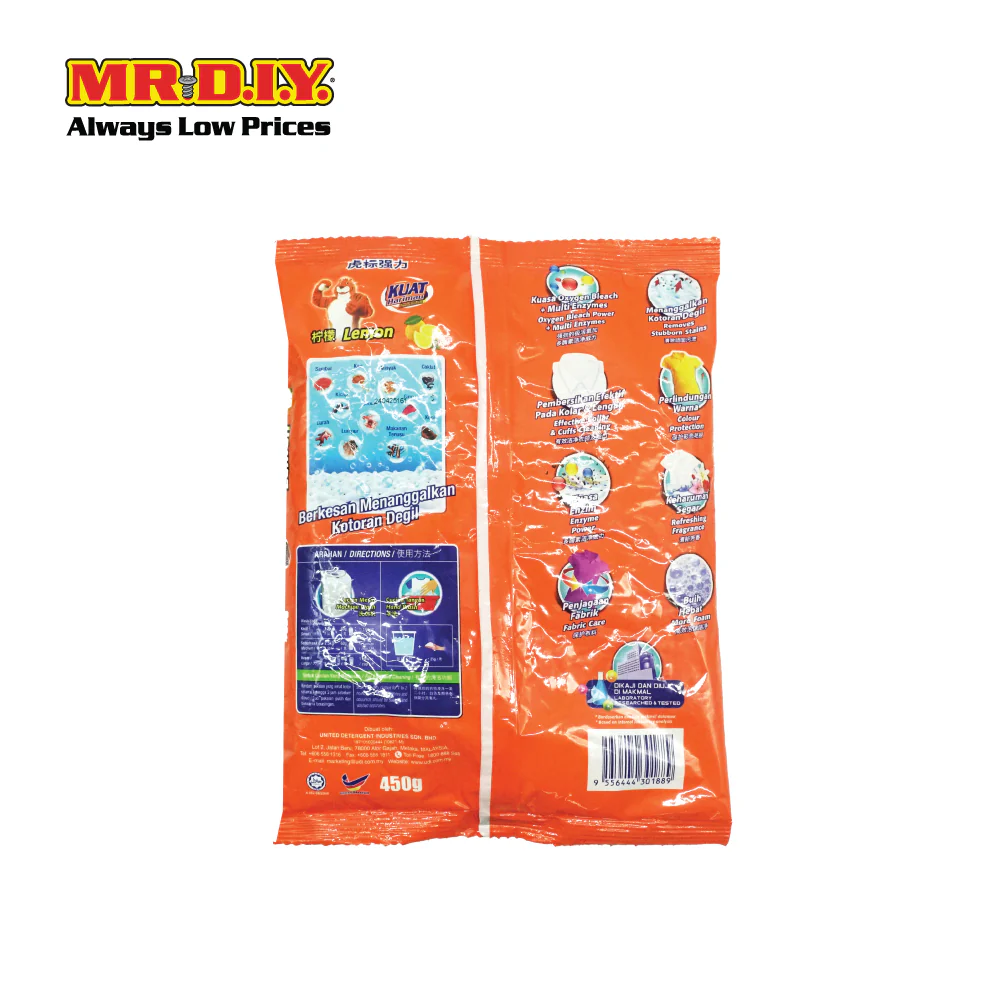 (MR DIY) Kuat Harimau Lemon Powder Detergent 450G - Image 3