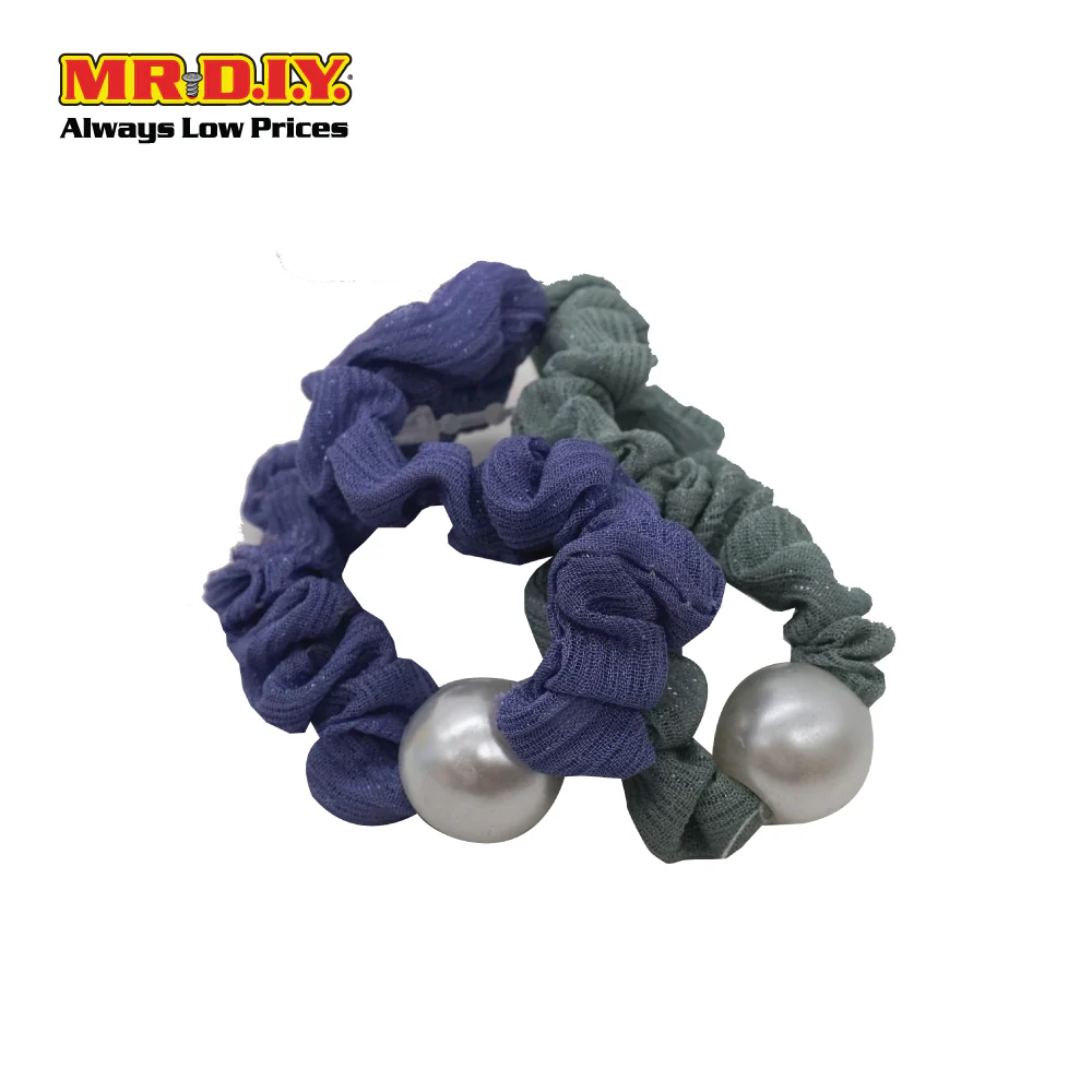 (MR.DIY) Lacey Hair Scrunchie With Pearl (2 pieces) - Image 3