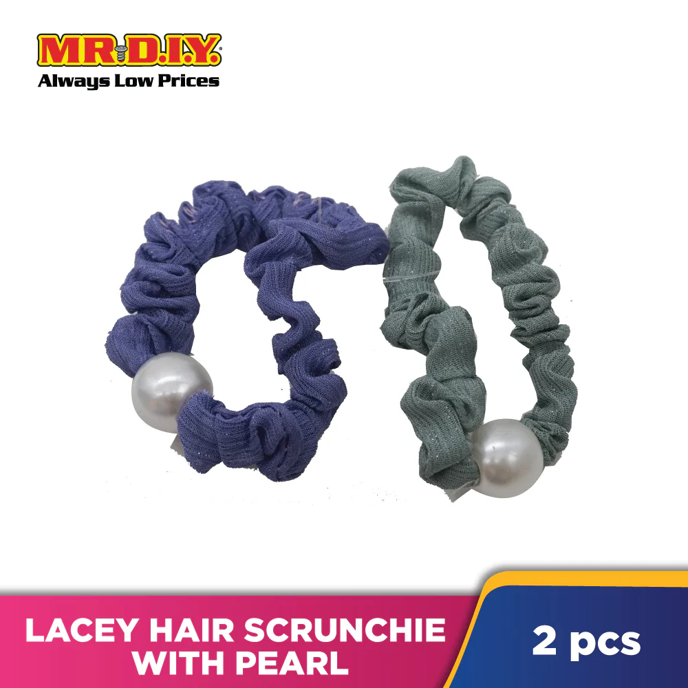 (MR.DIY) Lacey Hair Scrunchie With Pearl (2 pieces) - Image 5