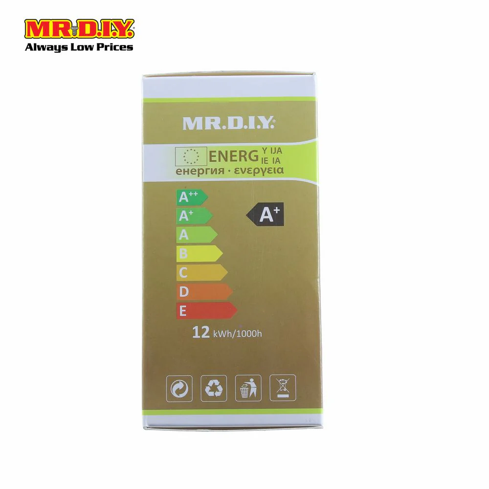 (MR.DIY) LED Brilliant Round shape Bulb Warm White 12W - Image 3