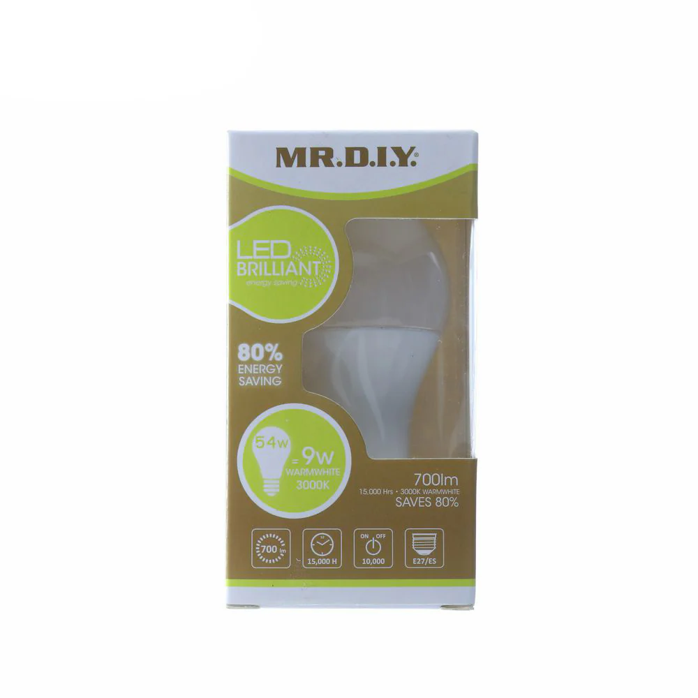 (MR.DIY) LED Brilliant Round shape Bulb Warm White 9W - Image 4